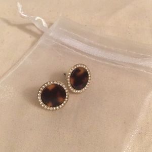 Michael Kors Tortoise Shell Button Earrings